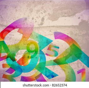 Abstract retro background with numbers