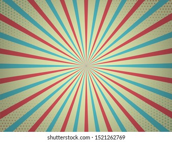 Abstract retro background with rays. Vector illutration.