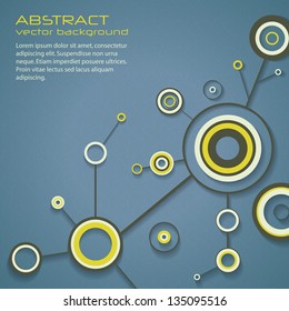 Abstract retro background of science with circles and lines. eps10