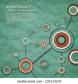 Abstract retro background of science with circles and lines. eps10