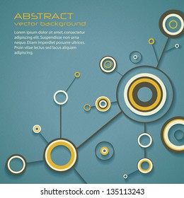 Abstract retro background of science with circles and lines. eps10