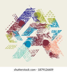 Abstract retro background with scratches effect, vector.