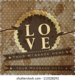 Abstract retro background with shiny text love. EPS !0.
