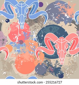 Abstract retro background with skull , can be used for website, banner.