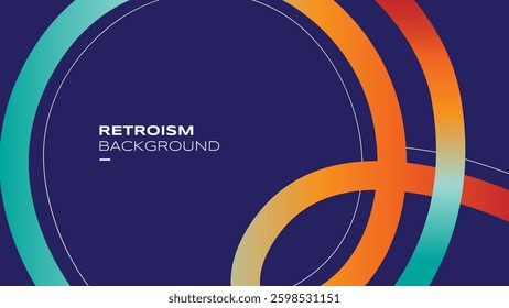 Abstract Retro Background with Swirl Gradient Lines. Color Curves Shapes with Neon Gradients. Wavy Celebration Rainbow Colored Ribbons