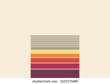 Abstract retro background with trendy retro colors from multicolored lines with copy space