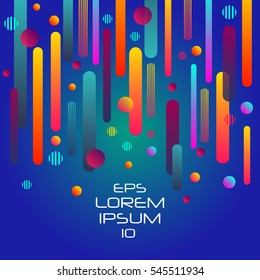Abstract retro background with vertical multicolored geometric shapes like space. Vector illustration.