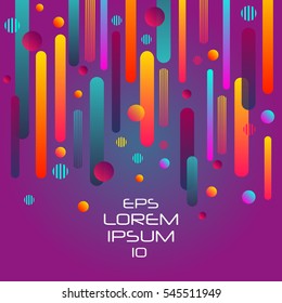 Abstract retro background with vertical multicolored geometric shapes like space. Vector illustration.