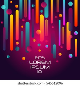Abstract retro background with vertical multicolored geometric shapes like space. Vector illustration.