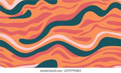 Abstract retro background with wavy fluid elements. Add color to your digital project with our pattern!. Vector print for clothes or print. Seamless Colorful Abstract Zebra Pattern.