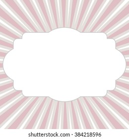 Abstract retro banner on brown  starburst background. Vector illustration