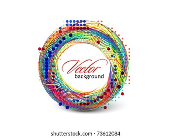 Abstract retro banner technology circles vector background.