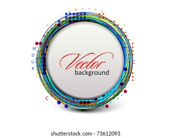 Abstract retro banner technology circles vector background.