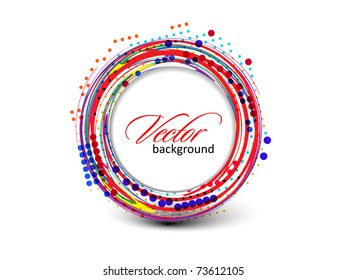 Abstract retro banner technology circles vector background.