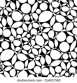 Abstract retro black and white seamless circle background
