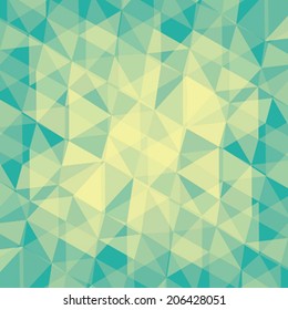 abstract retro blue cream random triangle pattern background vector