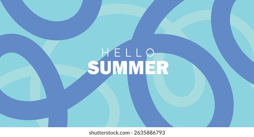 abstract retro blue curved lines banner for creative summer banner or poster design banner background