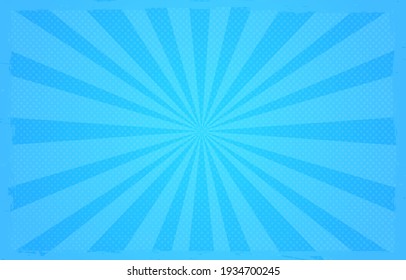 Abstract Retro Blue Sunburst Background.