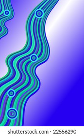 Abstract retro blue wave background