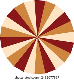 An abstract retro boho sunburst stripe pattern design element.