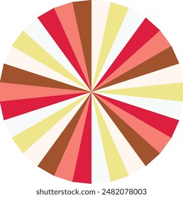 An abstract retro boho sunburst stripe pattern design element.