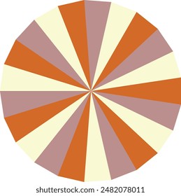 An abstract retro boho sunburst stripe pattern design element.