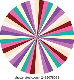 An abstract retro boho sunburst stripe pattern design element.