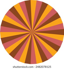 An abstract retro boho sunburst stripe pattern design element.
