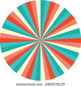 An abstract retro boho sunburst stripe pattern design element.