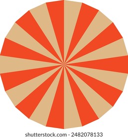 An abstract retro boho sunburst stripe pattern design element.
