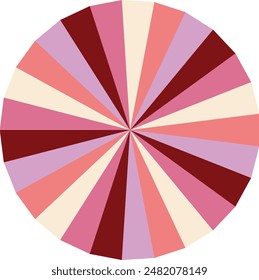 An abstract retro boho sunburst stripe pattern design element.