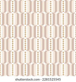 Abstract Retro Chains Stars Trendy Fashion Seamless Vector Pattern Textile Design Minimal Geometric Concept