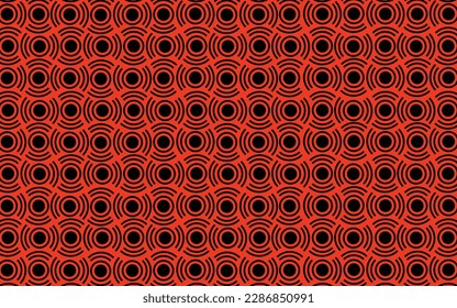 Abstract retro circle motion background isolated on a red background, vector art illustration