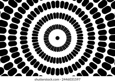 Abstract retro circle pattern black dot wallpaper