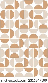 Resumen Círculos retro Patrón vectorial geométrico sin soldadura Diseño minimo Colores de moda a la moda Rodeados Concepto suave Perfecto para la impresión de tela de alamante o papel de pared Tonos rosados y marrones