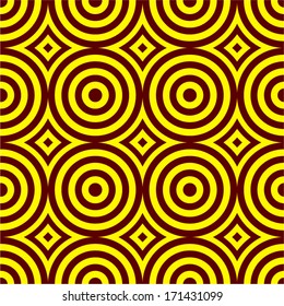 Abstract retro circles seamless pattern. 