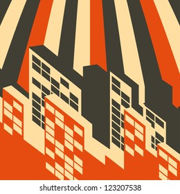 abstract retro city background