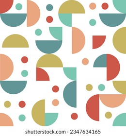 Abstract  retro color with  black background, Geometric  with cycle vector illustration 80's 90's vintage art style doodle seamless pattern, SHOTLISTretro.
