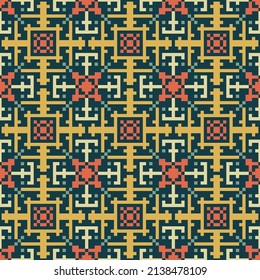 Abstract retro color seamless vector pattern. Fabric, carpet, paper ornament