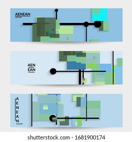Abstract retro colored mid century background. Modern material design with overlapping geometric shapes. Realistic shadow of paper cut craft. Template with different levels of paper surfaces.