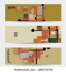 Antecedentes abstractos de color retro a mediados del siglo. Diseño de material moderno con formas geométricas superpuestas. Sombra realista del arte de cortar papel. Plantilla con diferentes niveles de superficies de papel.