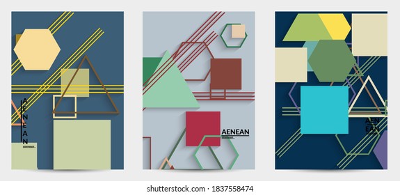 Resumen de fondo retro de mediados de siglo. Diseño de material moderno con formas geométricas superpuestas. Sombra realista del arte de cortar papel. Plantilla con diferentes niveles de superficies de papel.