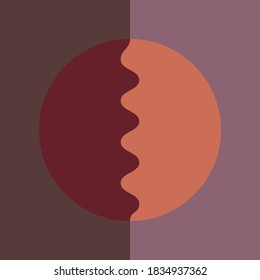 An abstract retro colored wavy circle shape background image.