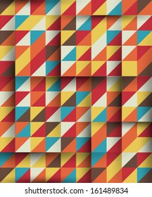 Abstract retro colorful squares background with shadows. Vector eps10.
