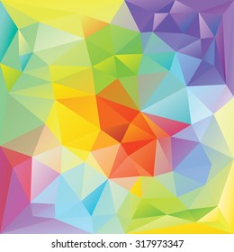 Abstract retro colorful triangles vector background.