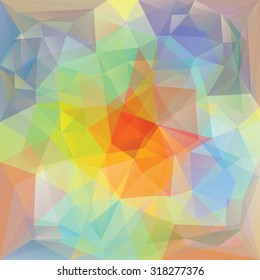 Abstract retro colorful triangles vector background.