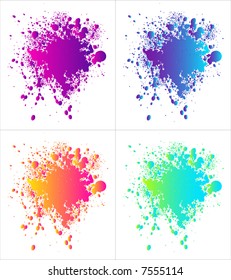 abstract retro colorful vector splash stains