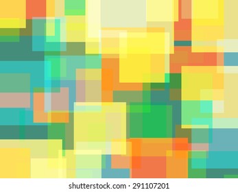 Abstract retro colors squares with shattered effect