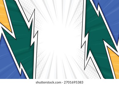 Fondo Abstractas del estilo del marco del cómic retro con las Formas de relámpago diagonales y el efecto Halftone