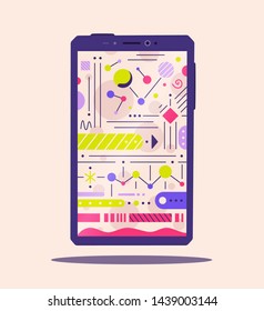 Abstract retro composition. Vintage design. Technology art. Cartoon vector illustration. Geometry template. For web and print